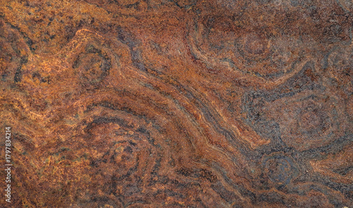 texture of brown, time-rusted steel with an unusual corrosion pattern