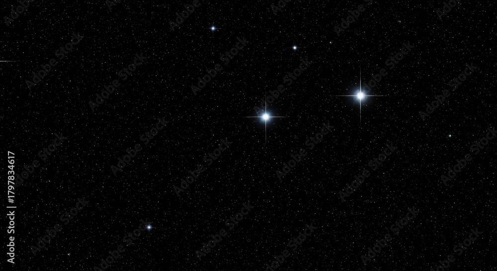 Obraz premium A vast expanse of the night sky filled with countless stars and a few bright celestial bodies, evoking a sense of cosmic wonder and the infinite universe