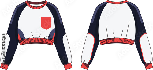 Massive Collection of Sweatshirt Technical Fashion Flat Sketch Vector Illustrations including Raglan, Hooded, and Tactical Styles CAD Drawing Pack.