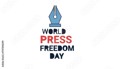 World press freedom day fountain pen illustration