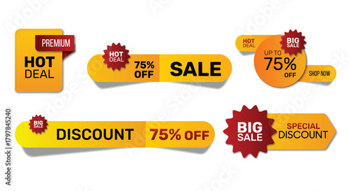 Premium hot deal sale discount special offer vector template design for promotion and advertising