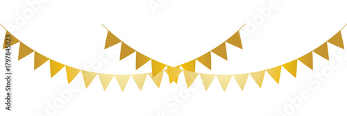 Bunting flags vector. Set of decorative bunting flags vector illustration of party decoration elements isolated on white background for festive events and celebrations.