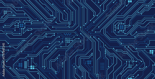 Abstract circuit board background with seamless electronic technology.
