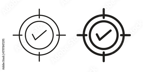 Accuracy icon with editable stroke and flat vector pack