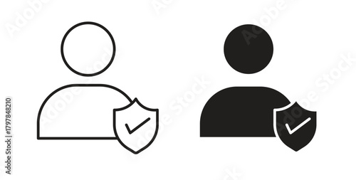 Authentication icon with editable stroke and flat vector pack