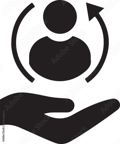 Customer retention icon Editable flat style, illustration icons
