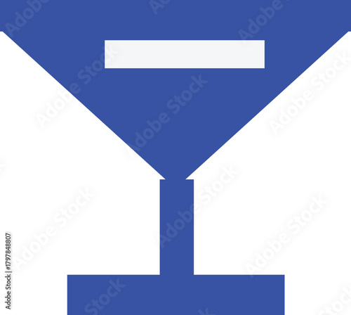 Blue martini glass with white accent