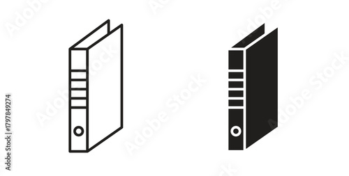 Binder icon with editable stroke and flat vector pack