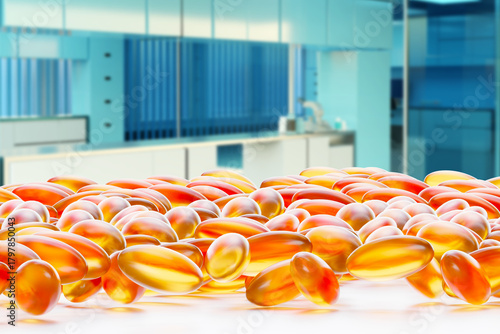 Close-up of glossy vitamin ...