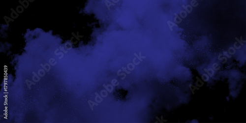 Blue smoke texture on black. Pattern generated texture, paint ornament, fragile, fractal, material, abstract splash render background .