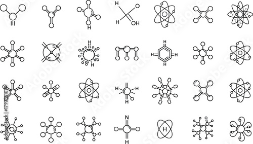 Collection of intricate hand drawn geometric symbols and abstract decorative elements in a grid layout