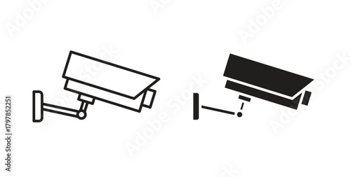 CCTV icon with editable stroke and flat vector pack