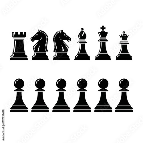 chess pieces vector