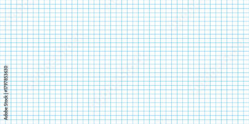 Squared notebook seamless pattern. Blue grid texture. School notebook for mathematics. Grid paper sheet. Vector illustration on white background.