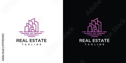 Illustration of a sea building logo. Vector logo design template elements of a sea building.	