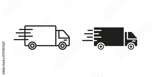 Delivery icon with editable stroke and flat vector pack