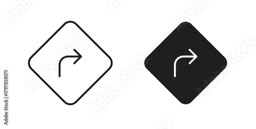 Directions icon with editable stroke and flat vector pack
