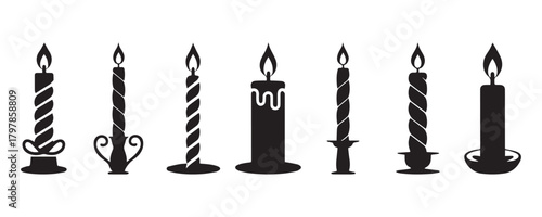 Warm and inviting vector illustration of a single candle flame casting a gentle glow perfect for decorative and celebratory designs