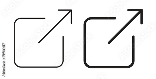 External link icon with editable stroke and flat vector pack