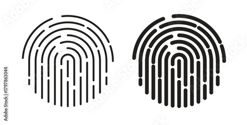 Fingerprint icon with editable stroke and flat vector pack