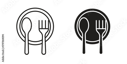 Food icon with editable stroke and flat vector pack