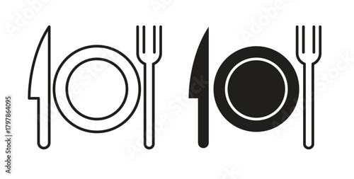 Food icon with editable stroke and flat vector pack