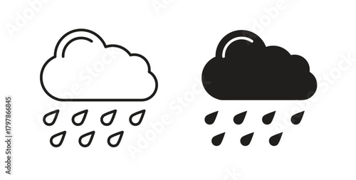 Hail icon with editable stroke and flat vector pack