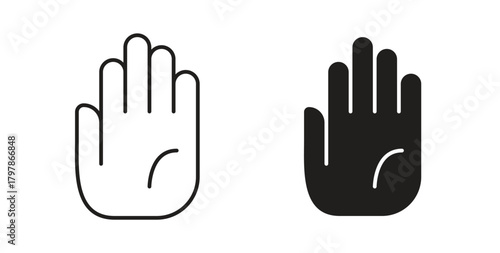 Hand icon with editable stroke and flat vector pack