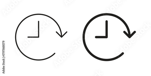 History icon with editable stroke and flat vector pack