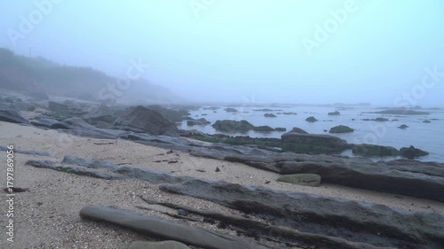 Fogbound Rocky Cove on Portugal’s Atlantic Coast - 2245