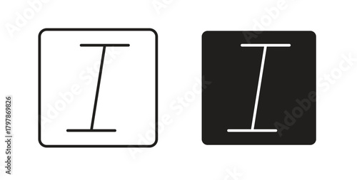 Italic button icon with editable stroke and flat vector pack