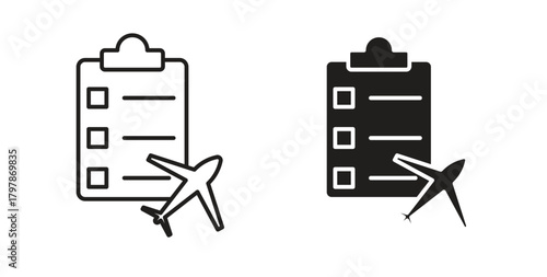 Itinerary icon with editable stroke and flat vector pack