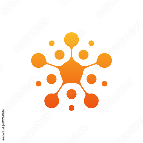 nano technology star flat minimalist logo. design