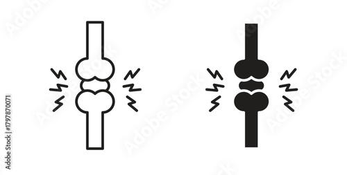 Joint icon with editable stroke and flat vector pack