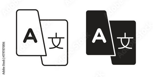 Language icon with editable stroke and flat vector pack