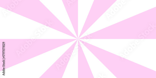 A Pink and white pattern with a pink and white striped pattern. Sunburst beam light vintage shine and graphic summer explosion pattern. Gradient bright sunrise isolated glow striped.