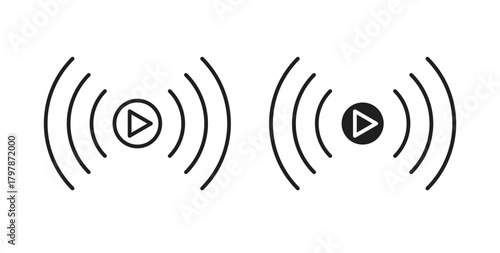 Live streaming icon with editable stroke and flat vector pack