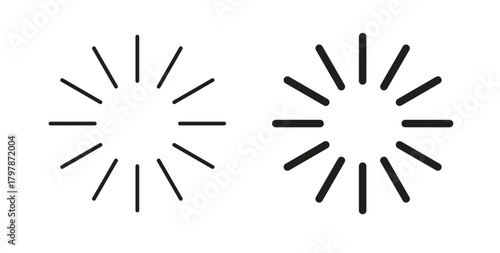 Loading icon with editable stroke and flat vector pack