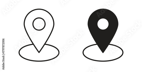 Located icon with editable stroke and flat vector pack