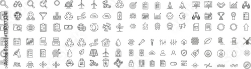 Business and environmental icons search magnifying