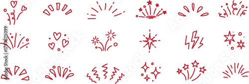 Collection of abstract floral and botanical decorative elements