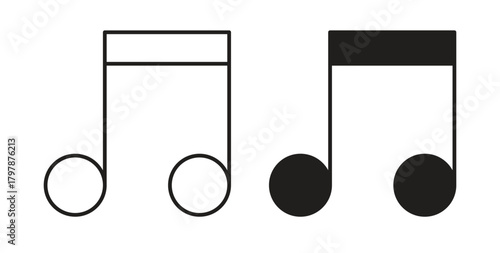 Music icon with editable stroke and flat vector pack