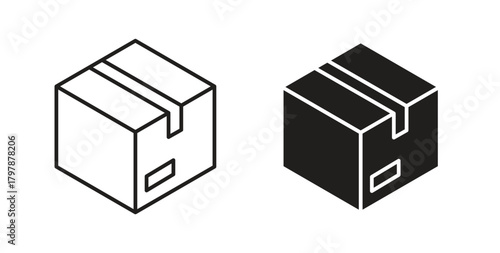 Package icon with editable stroke and flat vector pack