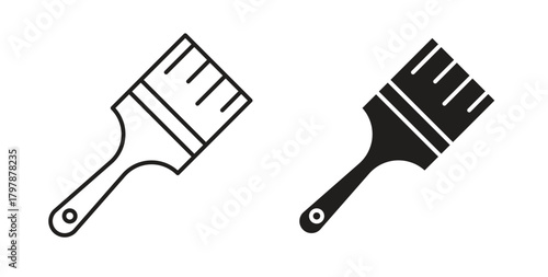 Paint brush icon with editable stroke and flat vector pack