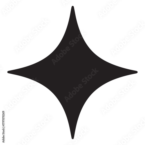 Black Minimalist Star Silhouette, Celestial Vector Art