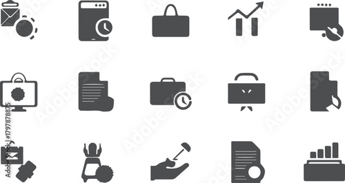 Collection of business and finance icons