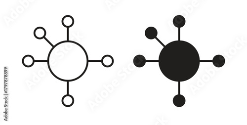 Particle icon with editable stroke and flat vector pack