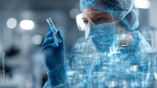 Innovative medical technology service aimed at enhancing healthcare solutions through advanced research and diagnostics in a modern laboratory environment