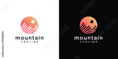 mountain logo vector icon illustration.	
