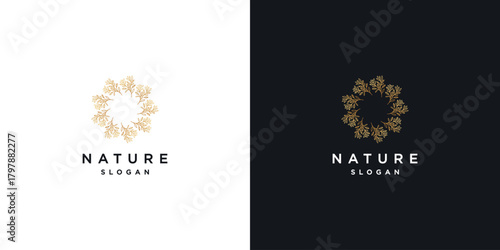 beauty flower ornament icon logos. set of beautiful abstract flower logo icons.